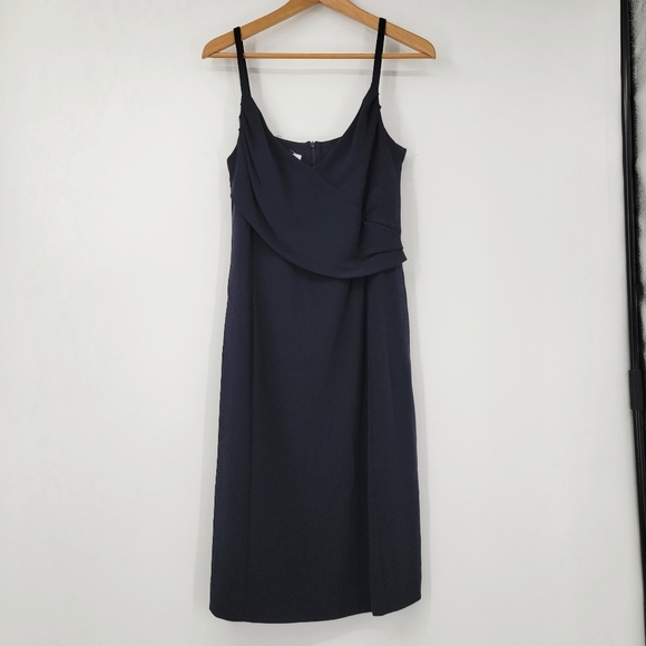 MaxMara LBD Black Dress Women's 10 Minimalist Elegant Sheath Knee Length - Picture 5 of 16